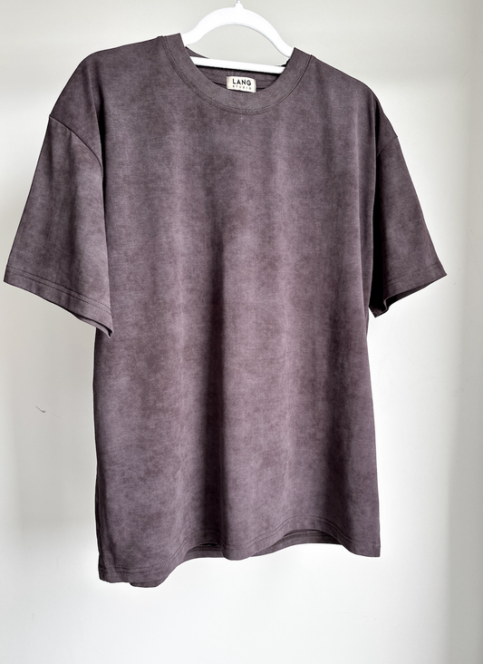 MENS WASHED EFFECT T-SHIRT - MULBERRY HAZE