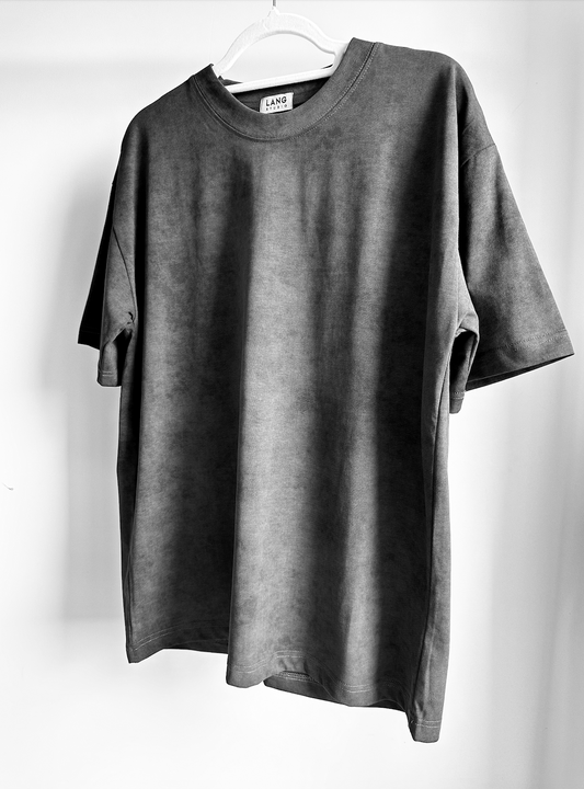 MENS WASHED EFFECT T-SHIRT - PEWTER HAZE