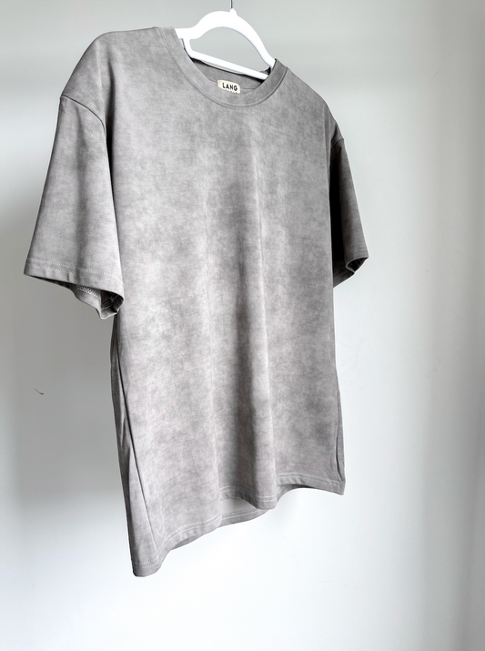 MENS WASHED EFFECT T-SHIRT- GREY HAZE